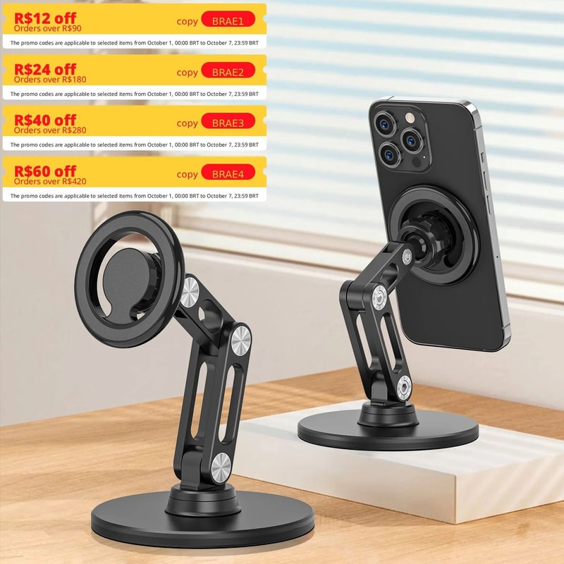Magnetic Foldable Desktop Stand Premium Universal Phone Support 2