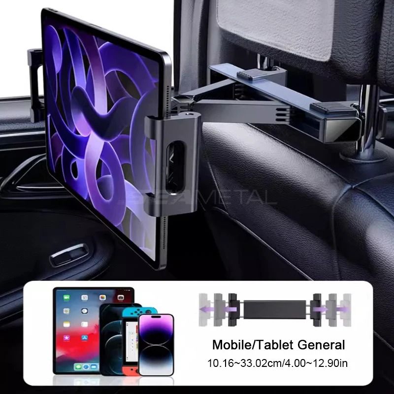 Telescopic Car Headrest Mount AntiShake Tablet And Phone Holder 7