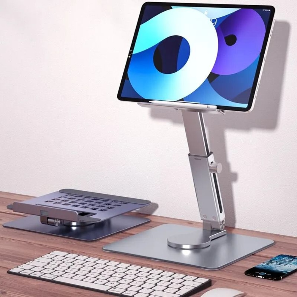 Aluminum Rotating Tablet Stand HeavyDuty 360 Desktop Riser 3