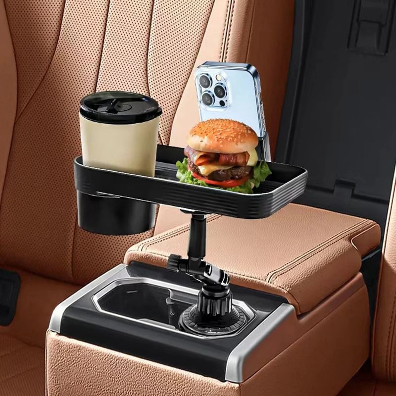 Ar Cup Holder Tray 360 Rotating Mobile Workstation Food Organizer 4