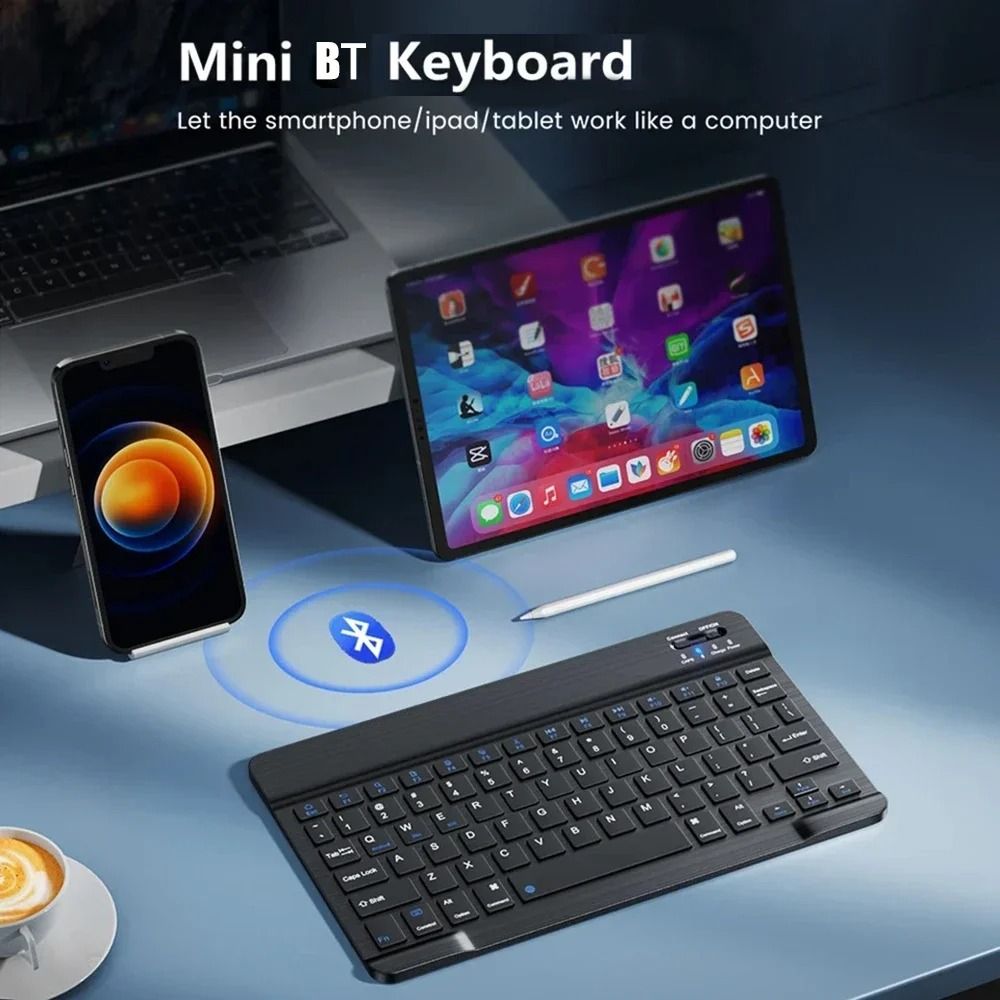 Slim Wireless Bluetooth Keyboard Universal Rechargeable Portable Deck 2