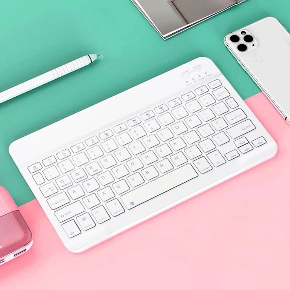 Slim Wireless Bluetooth Keyboard Universal Rechargeable Portable Deck 9