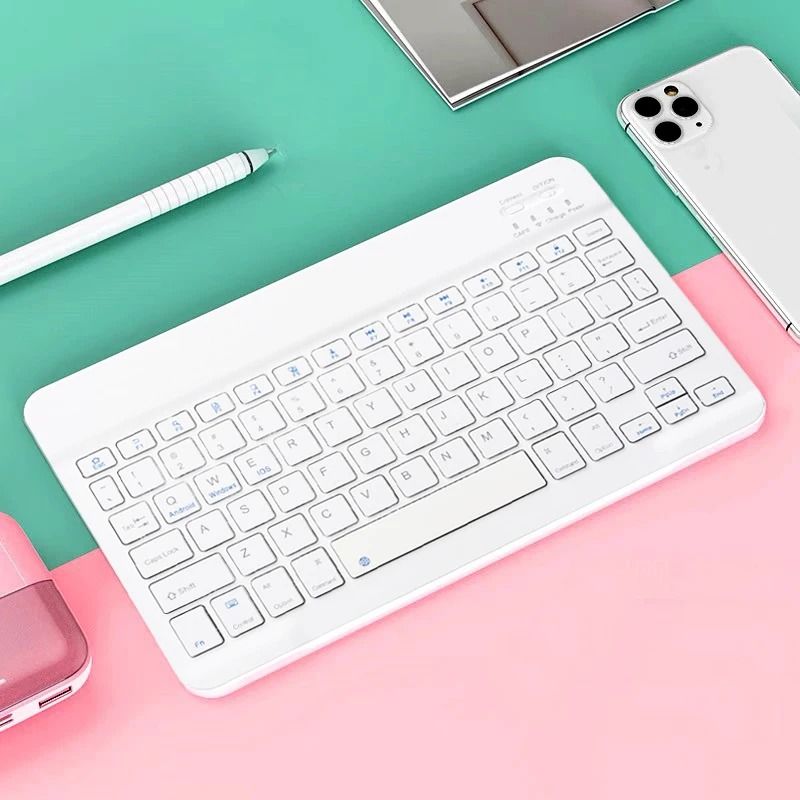 Slim Wireless Bluetooth Keyboard Universal Rechargeable Portable Deck 9