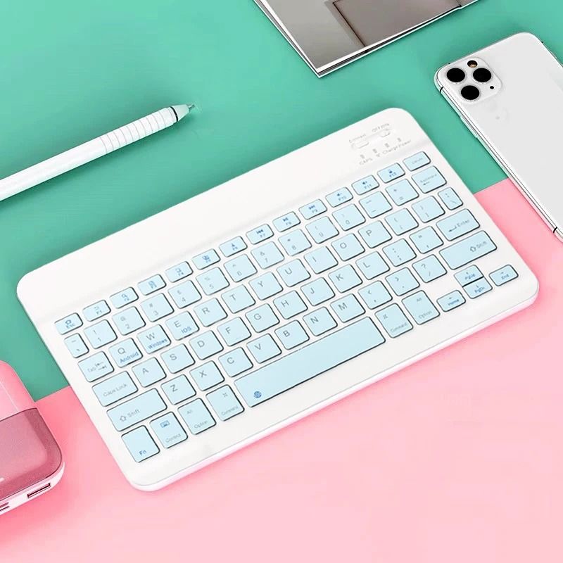 Slim Wireless Bluetooth Keyboard Universal Rechargeable Portable Deck 10