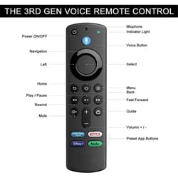 fire tv stick voice remote replacement with fast search, easy navigation and control
