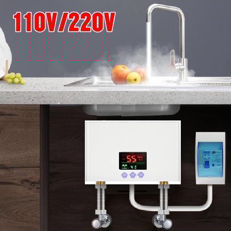 Tankless Instant Water Heater WallMounted Electric Heater For Bathroom Kitchen 0