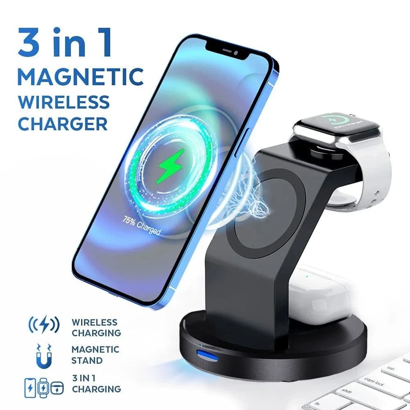 3in1 Magnetic Wireless Charger HighSpeed MagSafe Charging Station 1