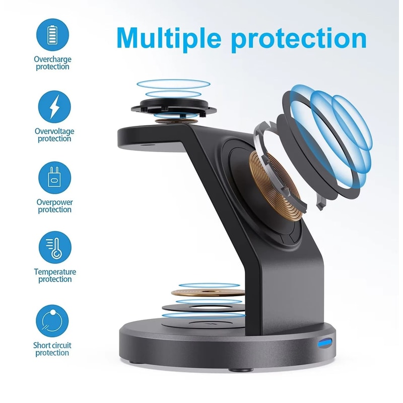 3in1 Magnetic Wireless Charger HighSpeed MagSafe Charging Station 4