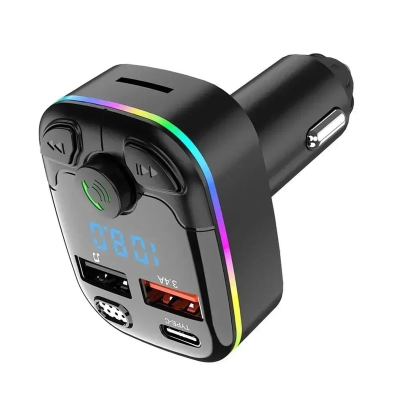 Car Bluetooth 50 FM Transmitter Dual USB Fast Charging Audio Adapter 5