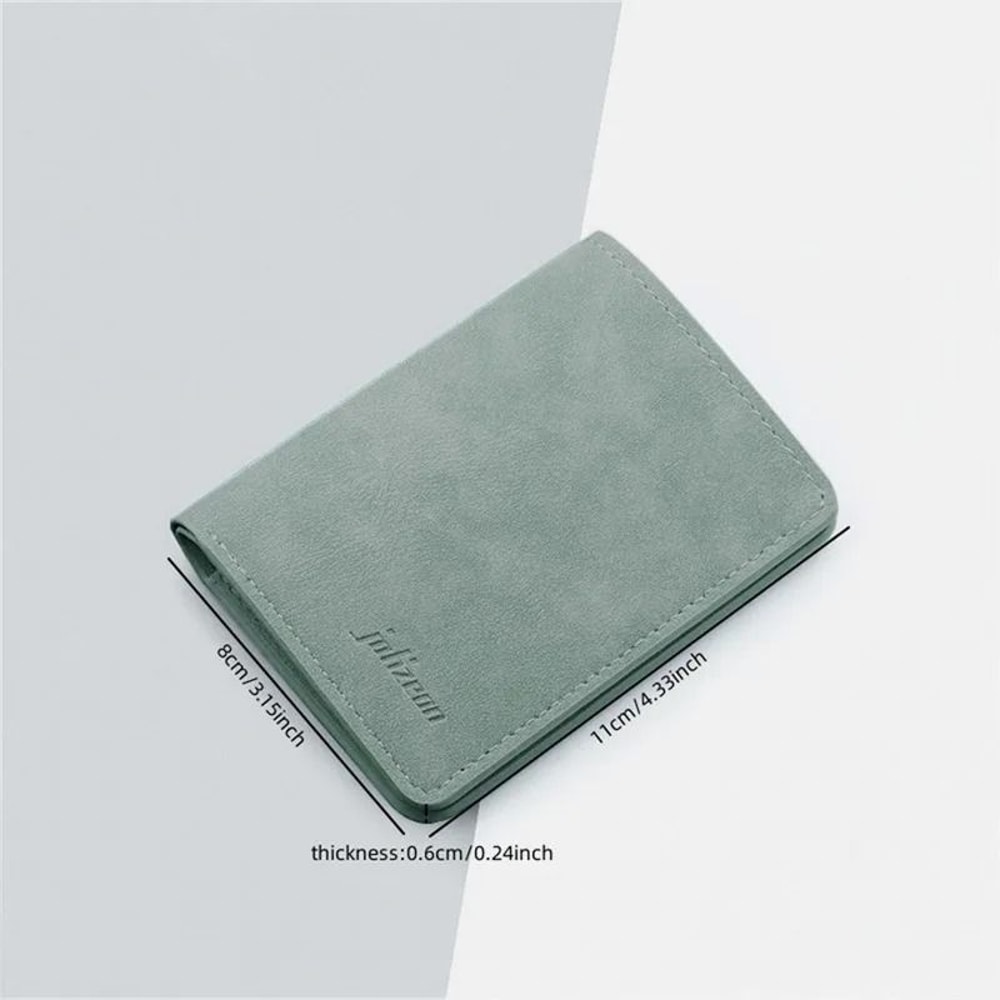 Mini Thin Vertical Wallet Slim PU Leather Card Holder Coin Pouch 4