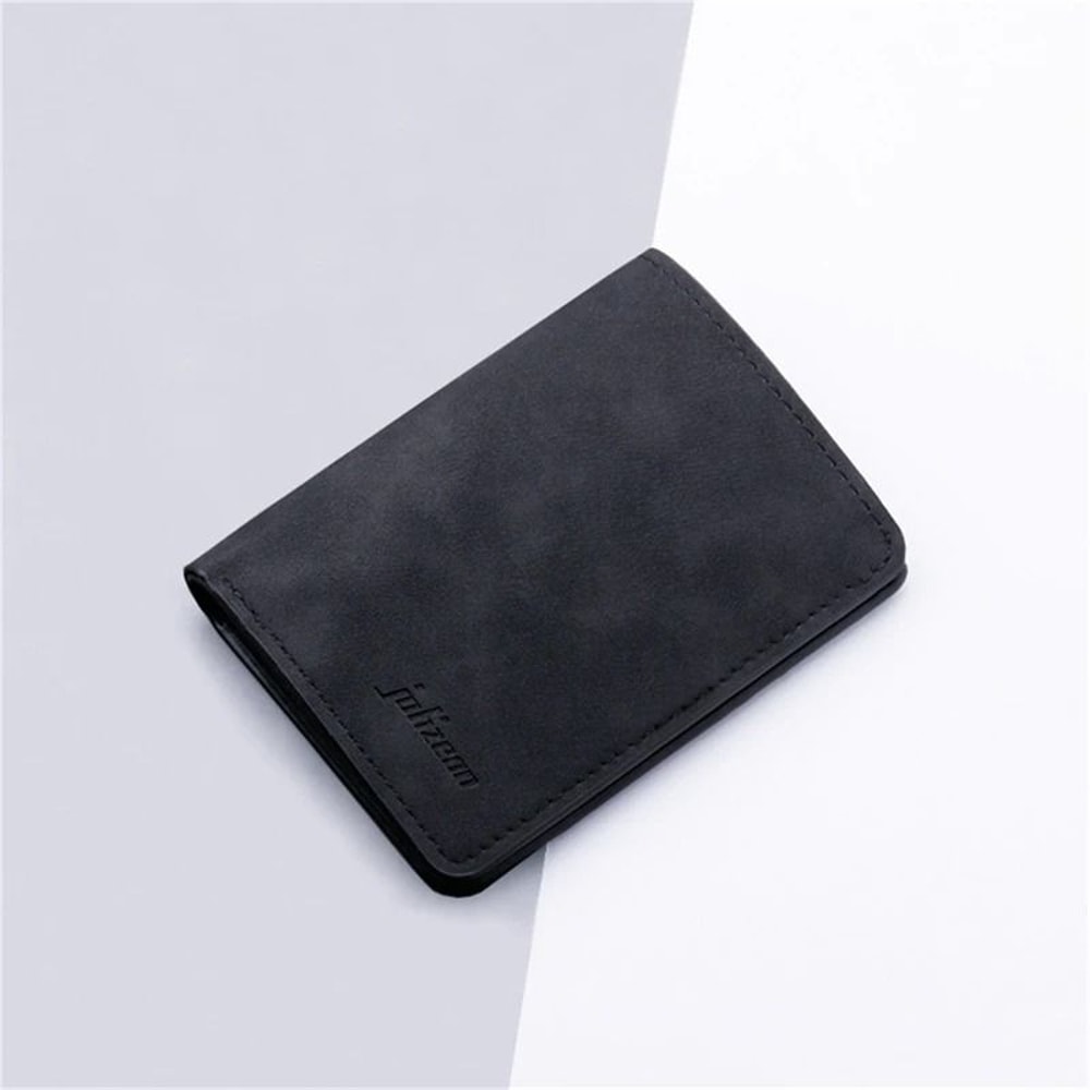 Mini Thin Vertical Wallet Slim PU Leather Card Holder Coin Pouch 12