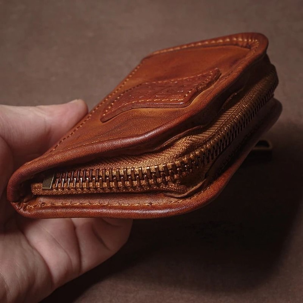 Genuine Leather Car Key Bag Luxury Vintage Multipurpose Wallet Organizer 3