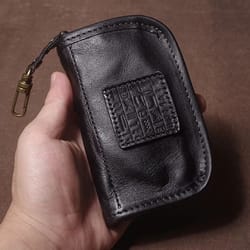 genuine leather car key bag – luxury vintage multipurpose wallet & organizer