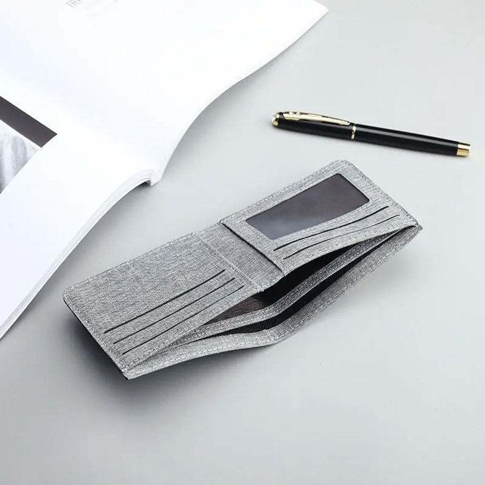 Canvas PU Leather Slim Wallet Universal MultiSlot Card ID Holder 5
