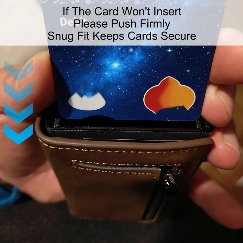 Magnetic Minimalist Wallet Luxury RFIDBlocking PopUp Cardholder 6