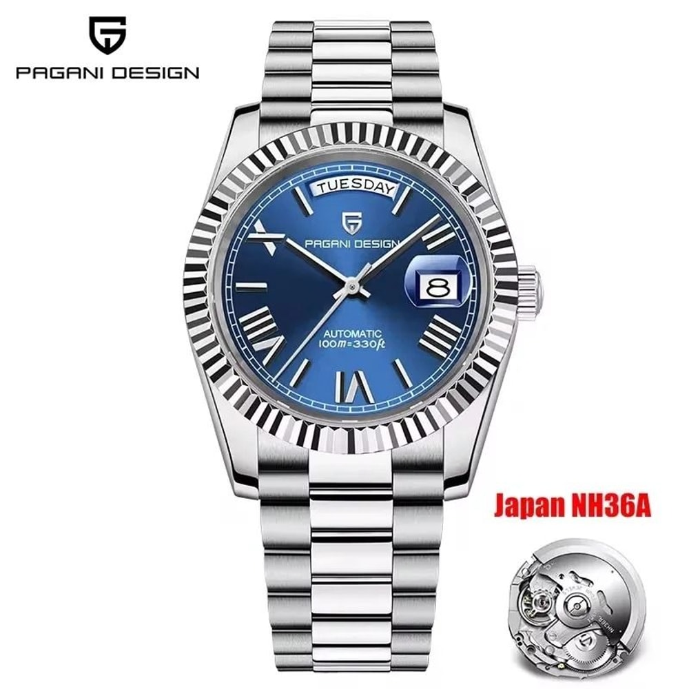 Automatic DayDate Mechanical Watch Luxury NH36A Movement Sapphire Timepiece 12