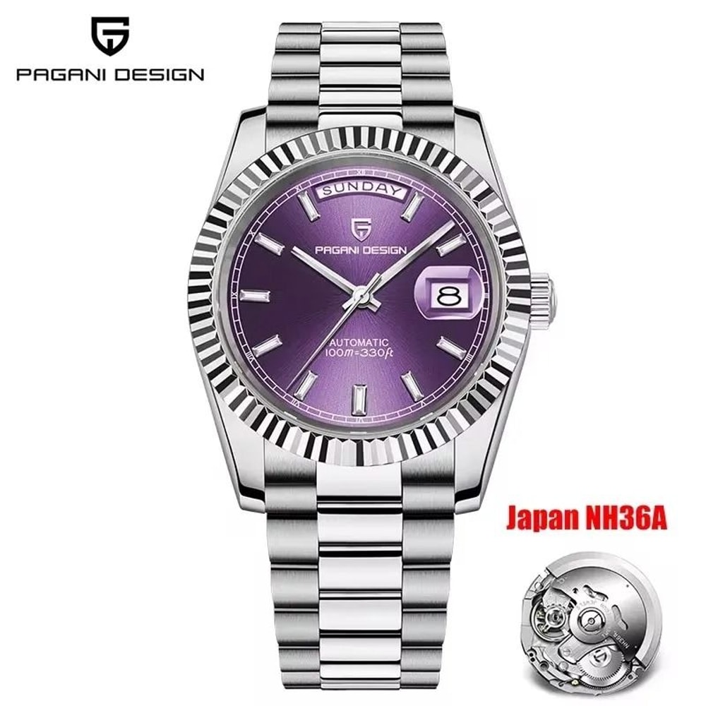 Automatic DayDate Mechanical Watch Luxury NH36A Movement Sapphire Timepiece 13