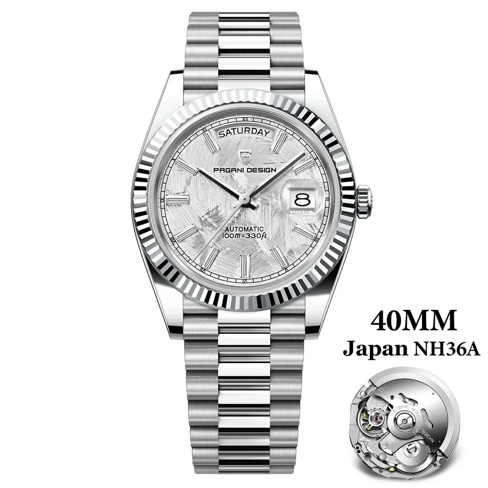 Automatic DayDate Mechanical Watch Luxury NH36A Movement Sapphire Timepiece 15