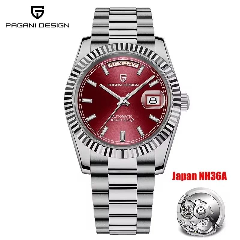 Automatic DayDate Mechanical Watch Luxury NH36A Movement Sapphire Timepiece 16