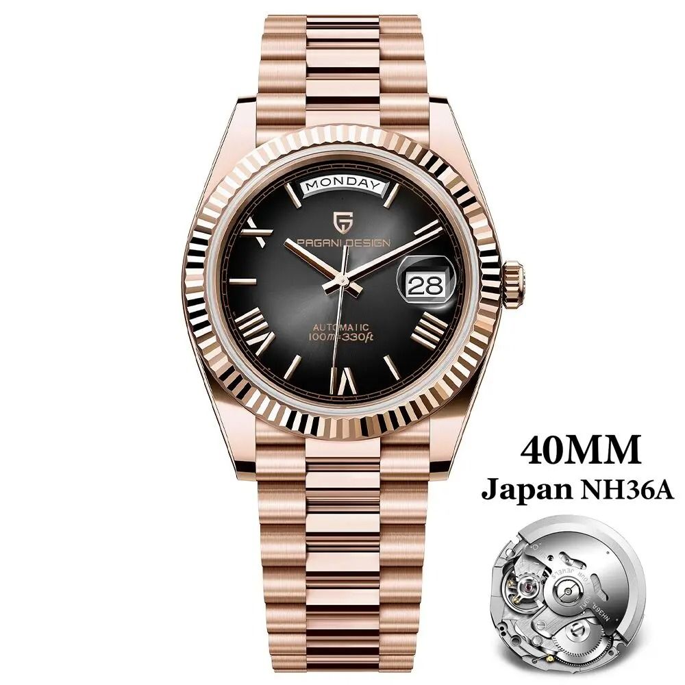 Automatic DayDate Mechanical Watch Luxury NH36A Movement Sapphire Timepiece 6