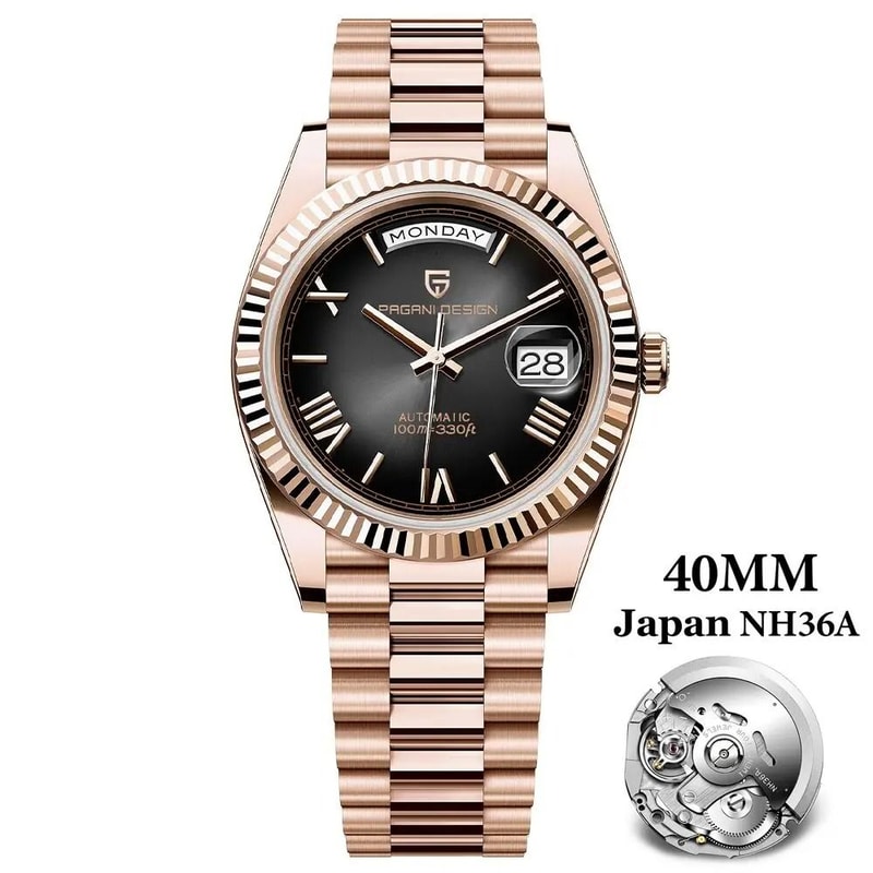 Automatic DayDate Mechanical Watch Luxury NH36A Movement Sapphire Timepiece 6