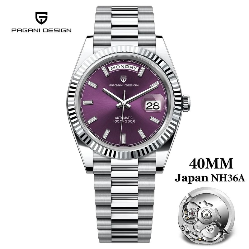 Automatic DayDate Mechanical Watch Luxury NH36A Movement Sapphire Timepiece 20