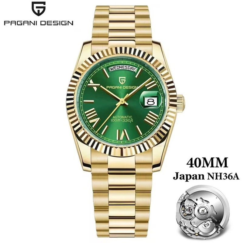 Automatic DayDate Mechanical Watch Luxury NH36A Movement Sapphire Timepiece 22