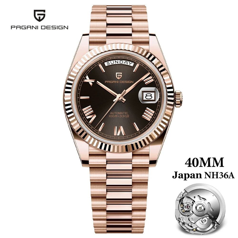 Automatic DayDate Mechanical Watch Luxury NH36A Movement Sapphire Timepiece 24