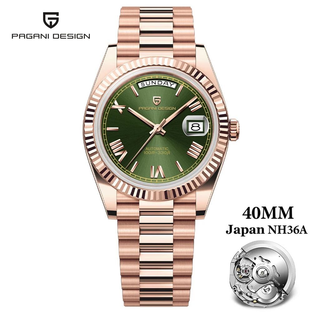 Automatic DayDate Mechanical Watch Luxury NH36A Movement Sapphire Timepiece 25