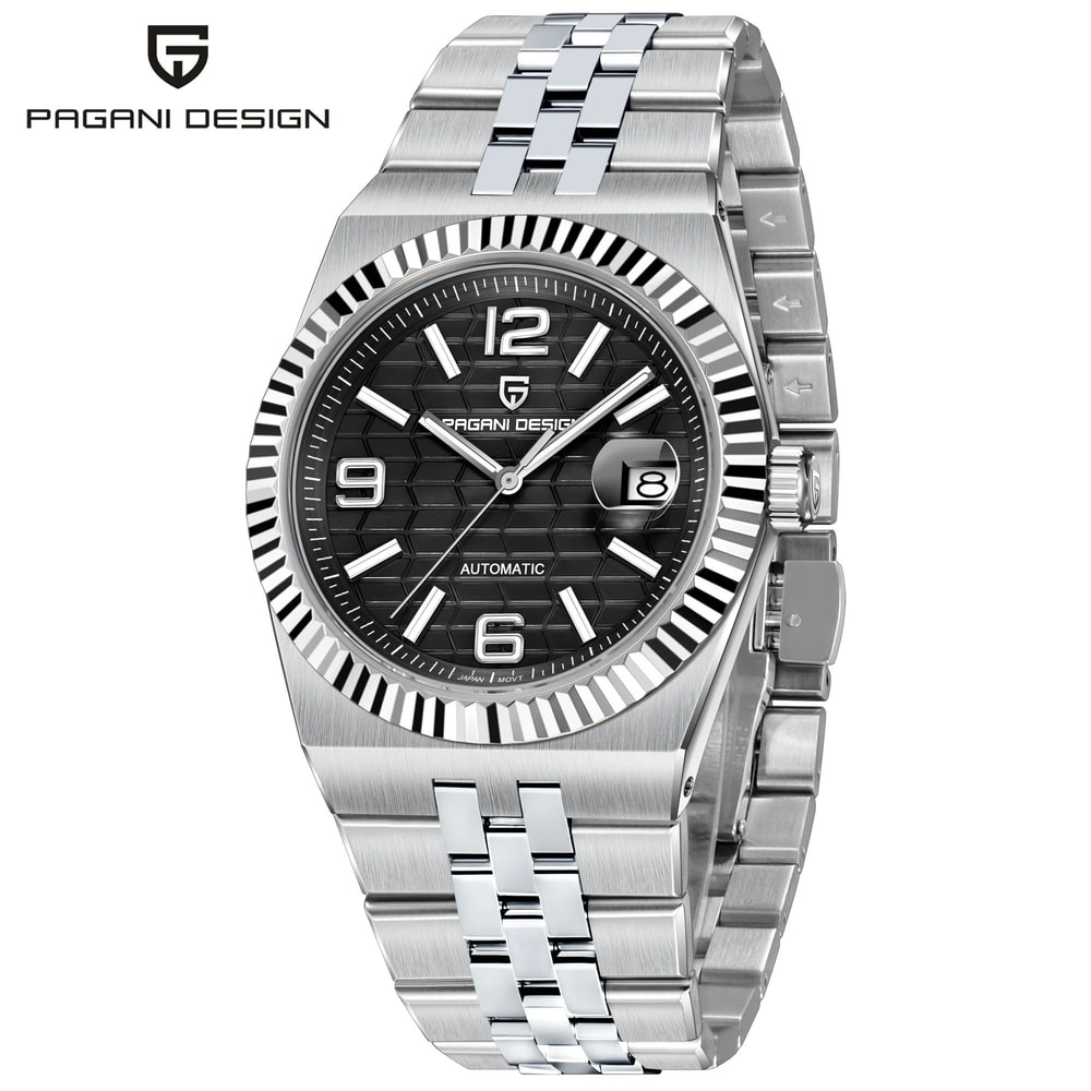 3D Rhombus Dial Automatic Watch HighPrecision Mechanical Stainless Steel Timepiece 8