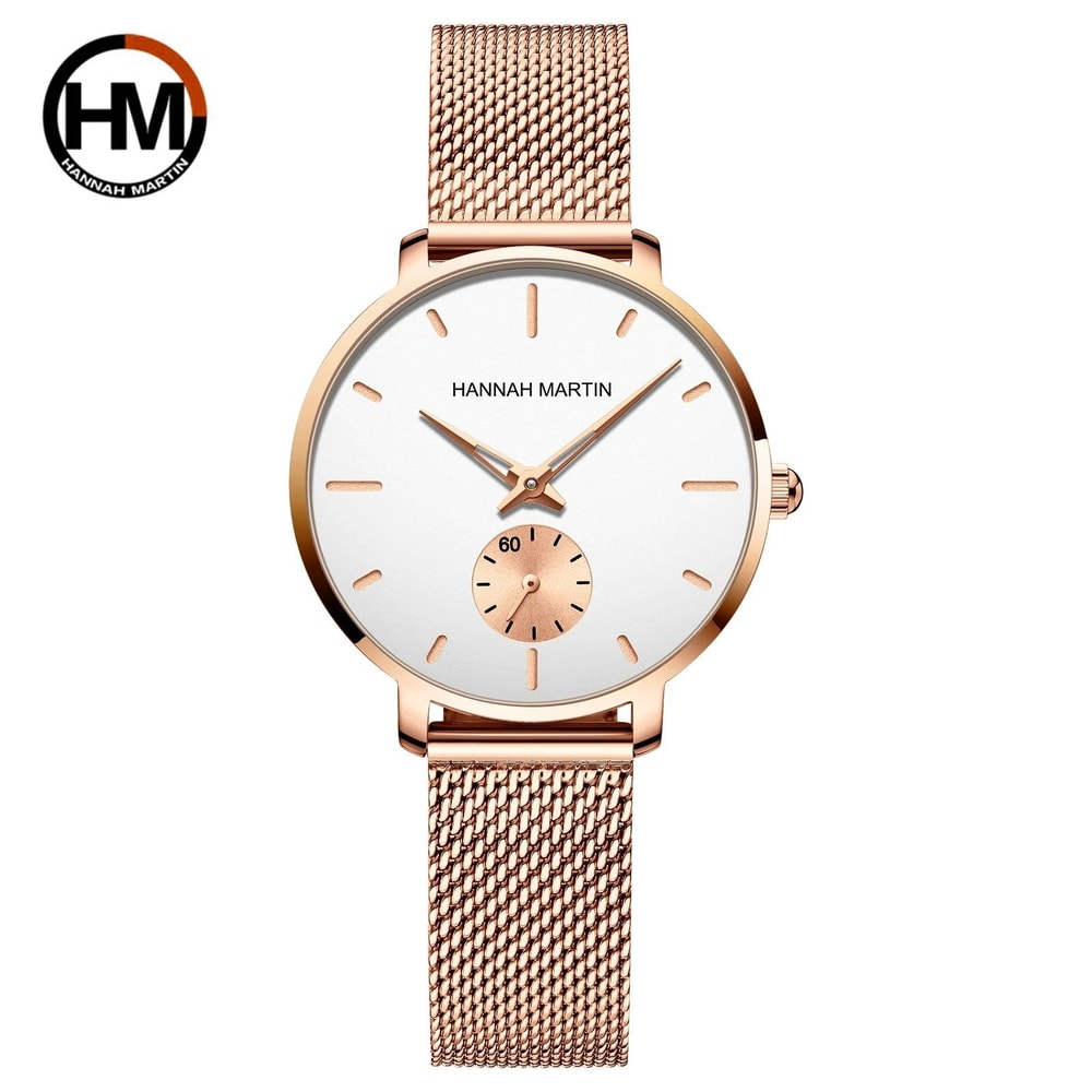 Minimalist Dress Watch HighPrecision Quartz Stainless Steel Mesh Timepiece 10