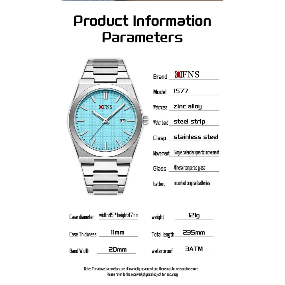 Business Quartz Watch Waterproof Luminous Single Calendar Fashion Timepiece 3