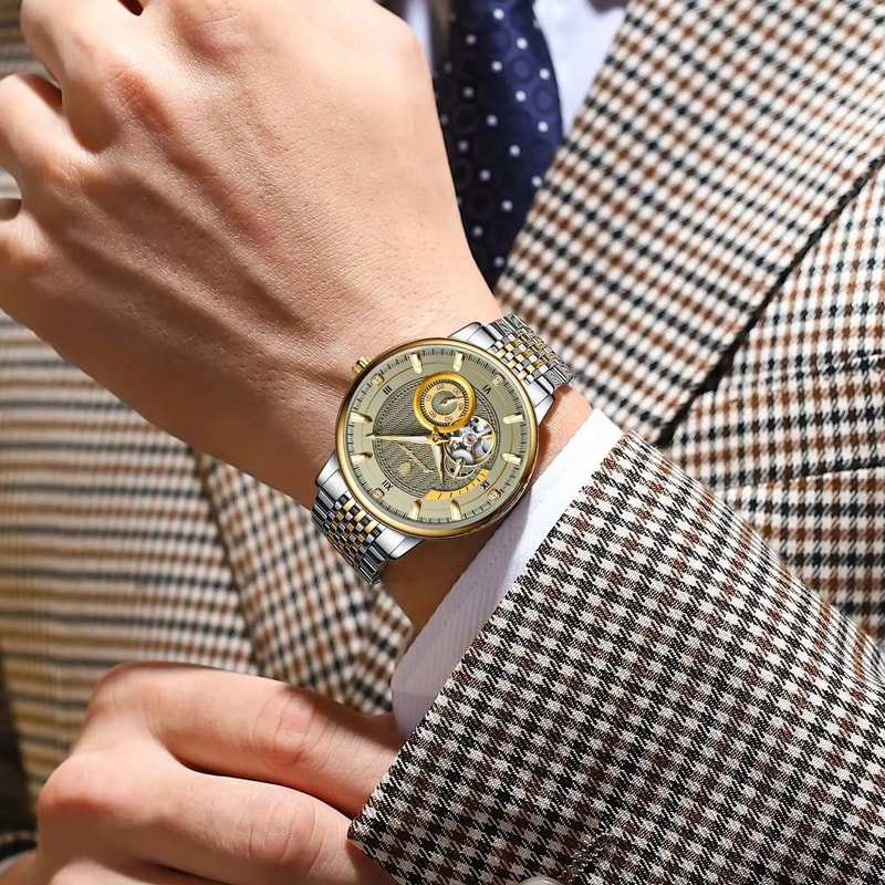 Hollow Tourbillon Mechanical Watch Luxury Luminous Automatic Stainless Steel Timepiece 6