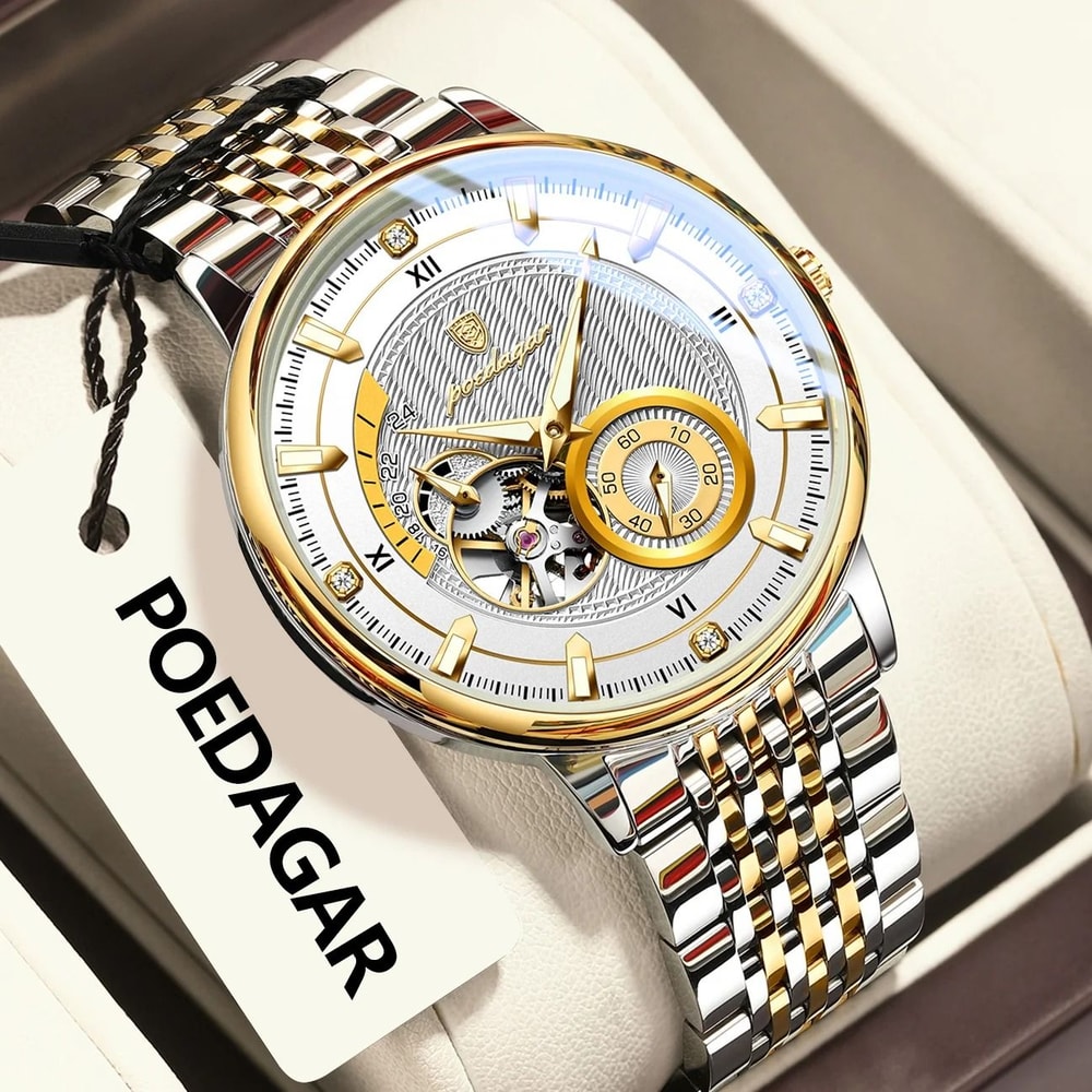 Hollow Tourbillon Mechanical Watch Luxury Luminous Automatic Stainless Steel Timepiece 8