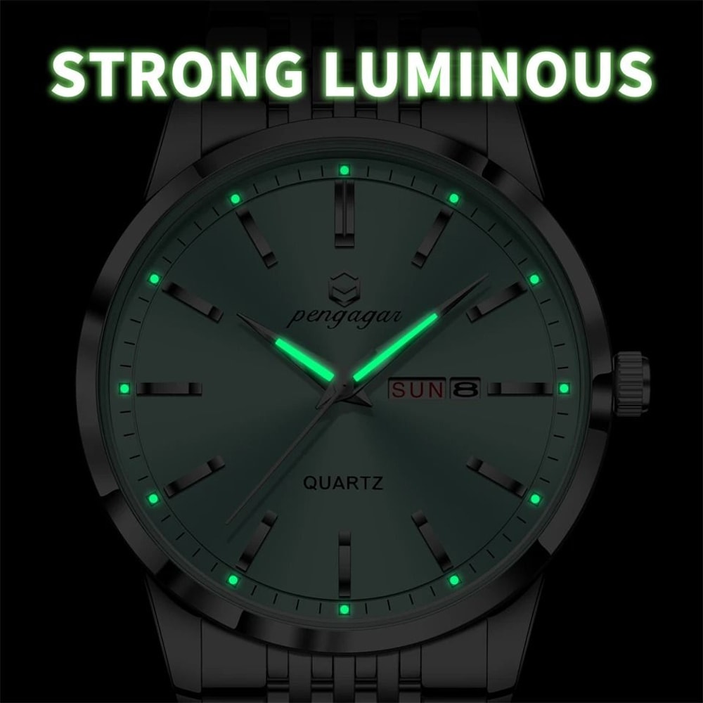 Luxury Stainless Steel Watch Waterproof Luminous Business Quartz Timepiece 2