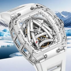 skeleton mechanical timepiece – luxury sapphire glass stainless steel waterproof watch