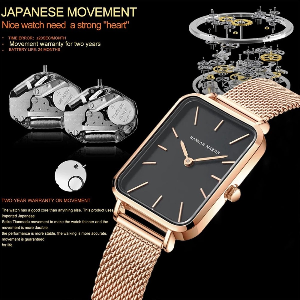 Elegant Square Mesh Strap Watch 5