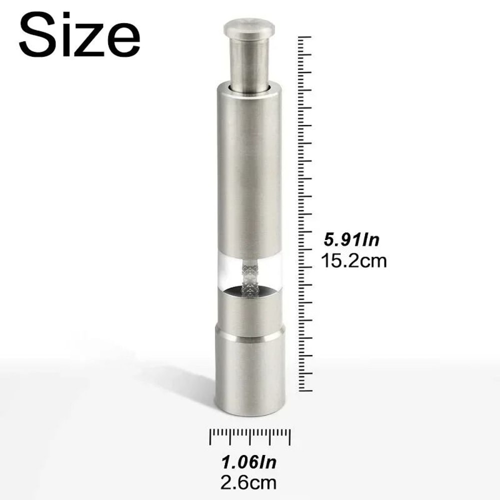 OneHanded Thumb Push Stainless Steel Spice Mill 5