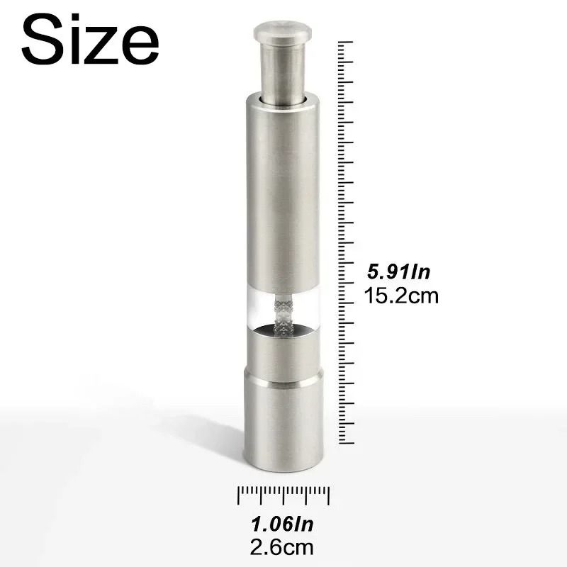 OneHanded Thumb Push Stainless Steel Spice Mill 5
