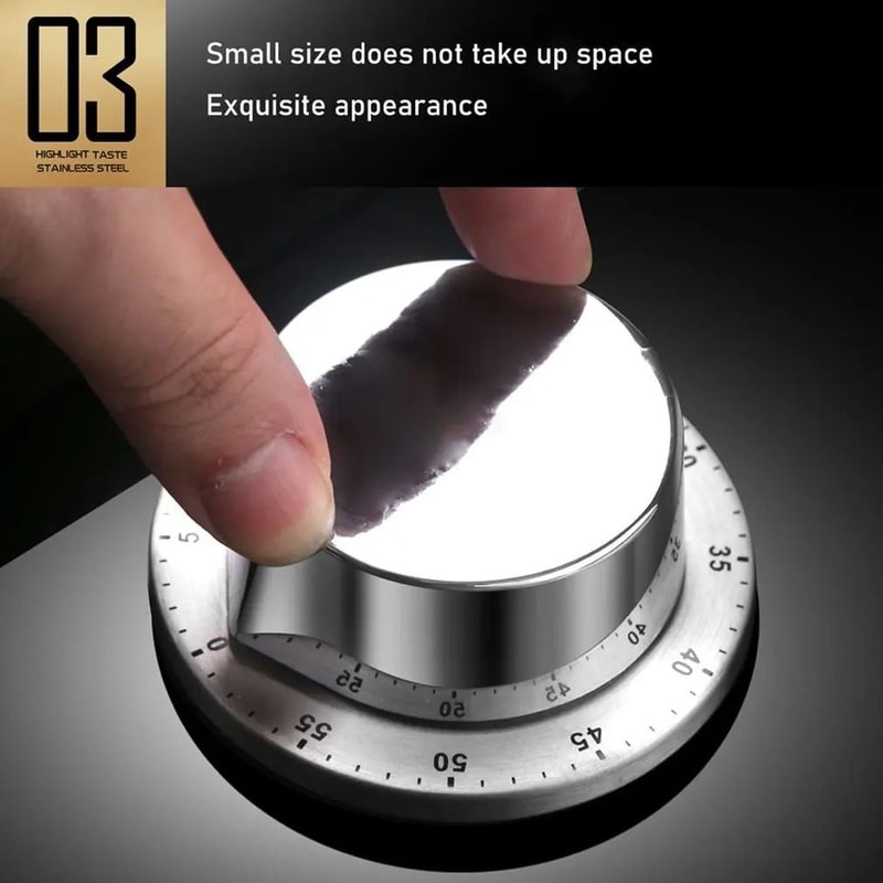 Magnetic Stainless Steel Mechanical Kitchen Timer 3