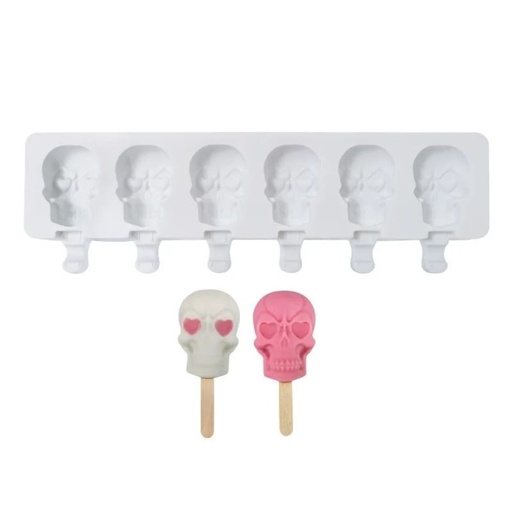 6Cavity Skull Silicone Popsicle Ice Mold 4