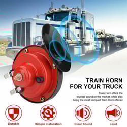300db super train horn for trucks, cars & boats | compact & loud air horn
