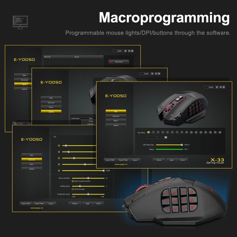 16Button Programmable RGB Wireless Gaming Mouse 3