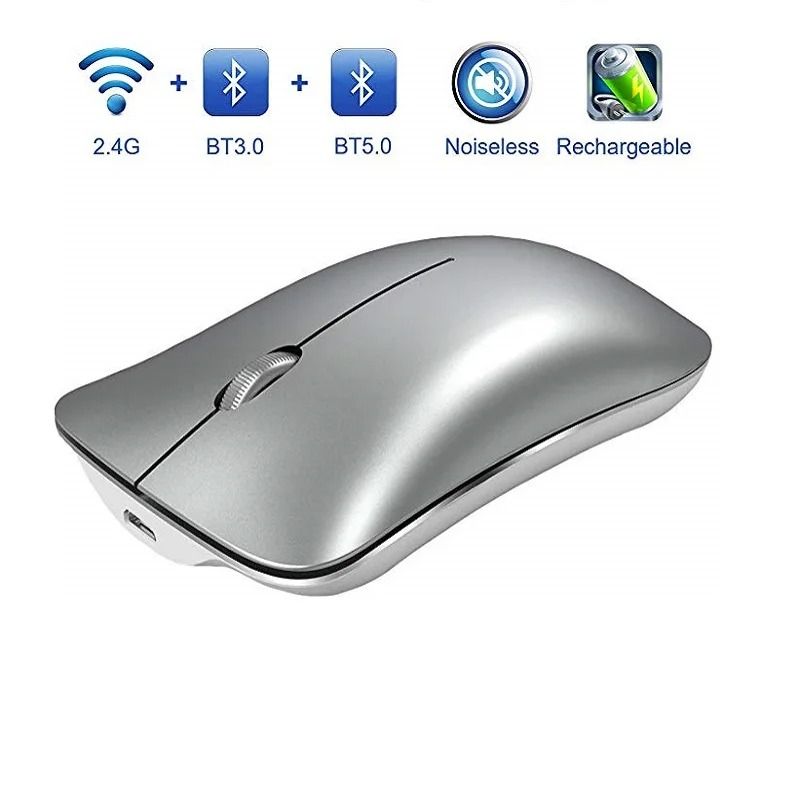 TripleMode Aluminum Silent Wireless Mouse 0