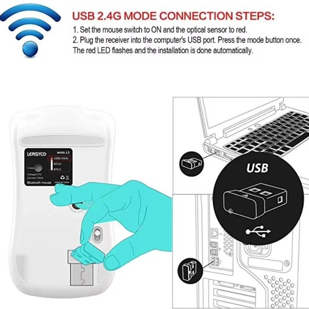 TripleMode Aluminum Silent Wireless Mouse 1