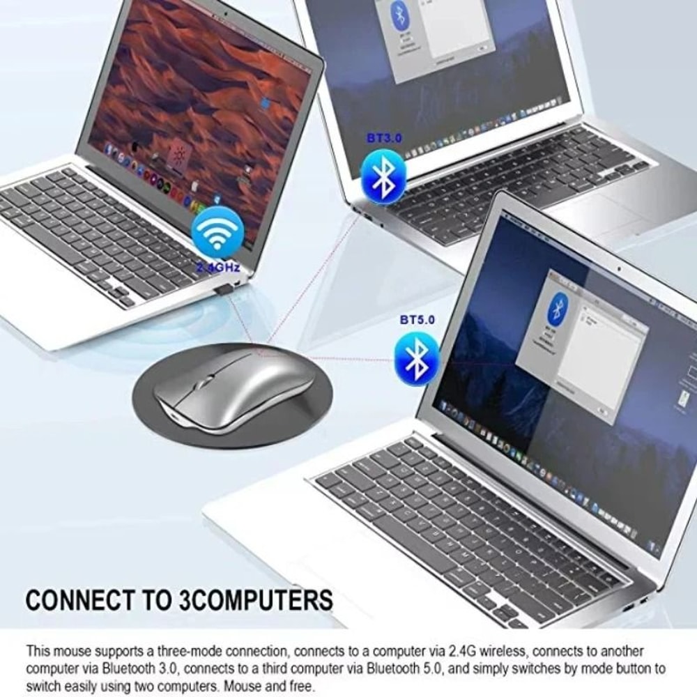 TripleMode Aluminum Silent Wireless Mouse 3