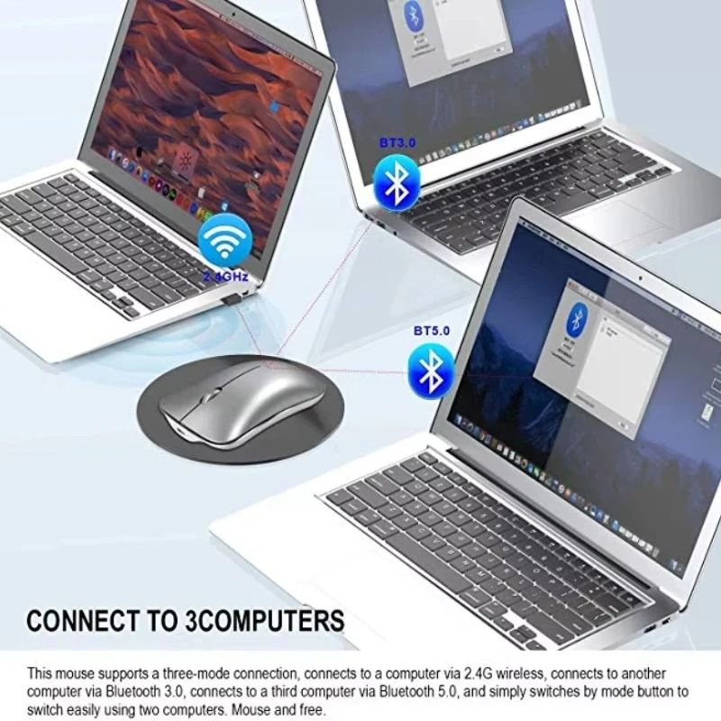 TripleMode Aluminum Silent Wireless Mouse 3