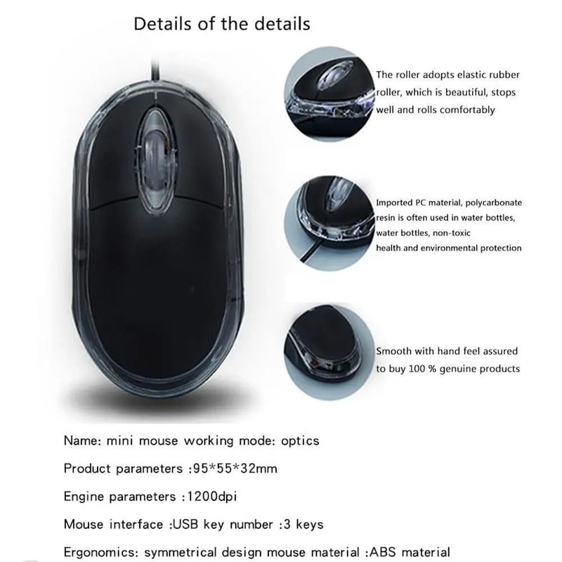 3Button Wired Optical Office Mouse 4
