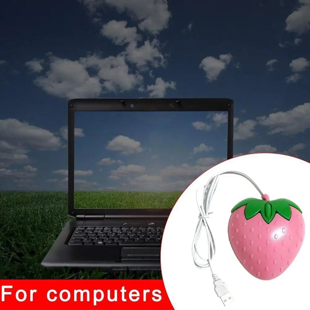 Creative Strawberry Shaped Mini Wired Mouse 1
