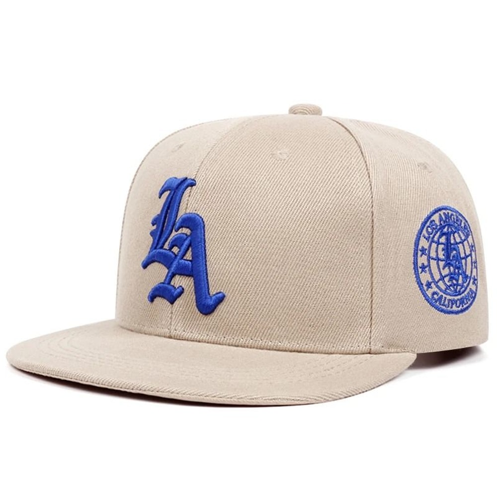 Los Angeles Earth Letter Embroidered Flat Edge Hat 3